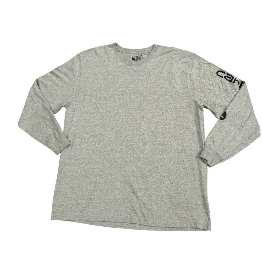 Carhartt K231 Long Sleeve T-Shirt Gray Men’s L Loose Fit Heavyweight Workwear